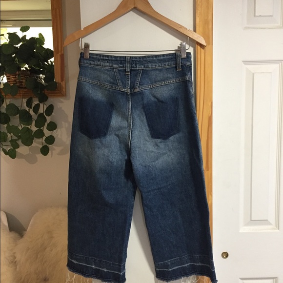 $245 closed hem frayed hem culotte jeans - Picture 3 of 7
